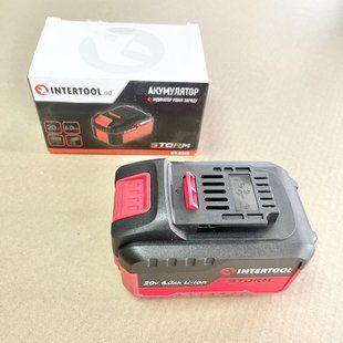 Аккумулятор 20 В, литий-ион, 6.0 Ач, индикатор уровня заряда INTERTOOL WT-0342 WT-0342 фото