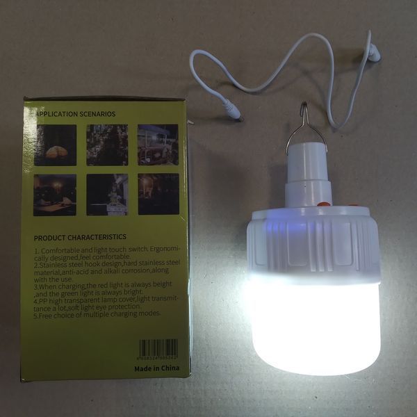 Ліхтар лампа для кемпінгу LED на акумуляторі з USB сонячною панеллю ZJ-V51 ZJ-V51 фото