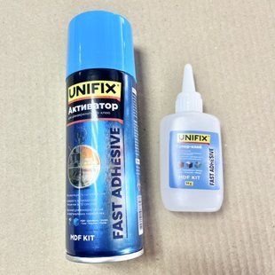 Супер клей с активатором универсальный 200мл+50г UNIFIX(Аналог AkFix). 940032 940032 фото