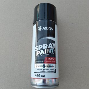 Фарба чорна термостійка +650 &deg;C 450ml. AXXIS Польща ax-913 ax-913 фото