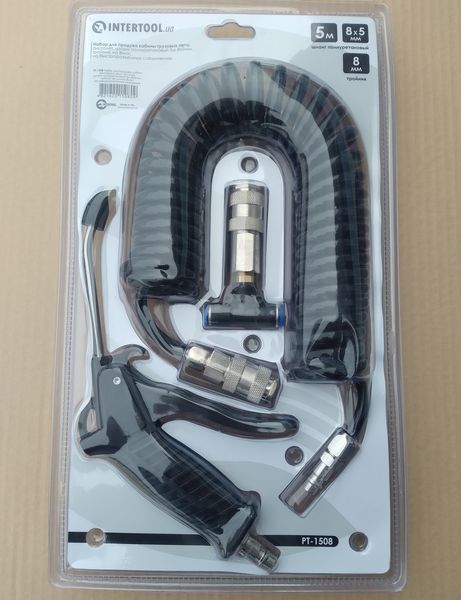 Пістолет продувний зі шлангом 8 мм 5 м вир-во INTERTOOL PT-1508 PT-1508 фото