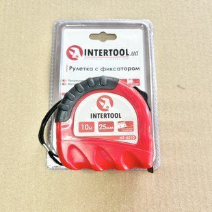 Рулетка с металлическим полотном 10 м x 25 мм "EXTRA" INTERTOOL MT-0210 MT-0210 фото