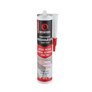 Клей монтажний (рідкі цвяхи), білий 300 мл/400г. INTERTOOL FS-3333 FS-3333 фото